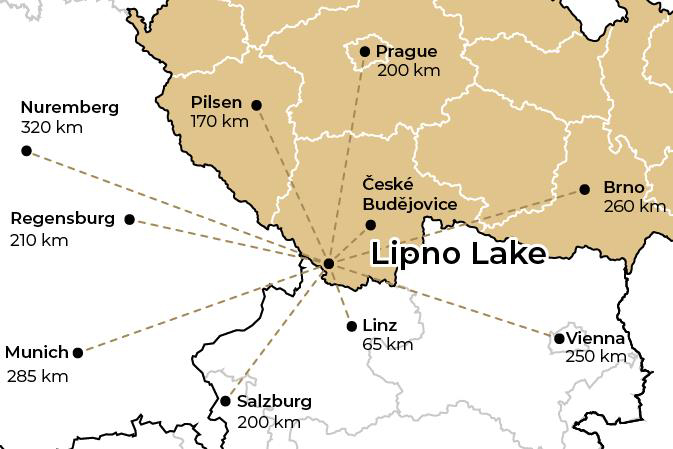 Landkarte vom Lipno See